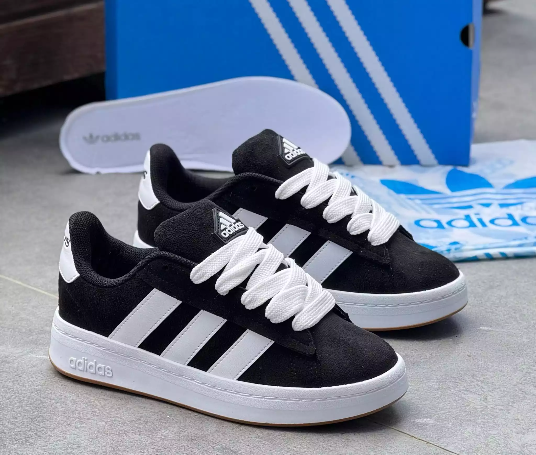 ADİDAS GRAND CAMPÜS SİYAH BEYAZ KADIN ERKEK SPOR AYAKKABI