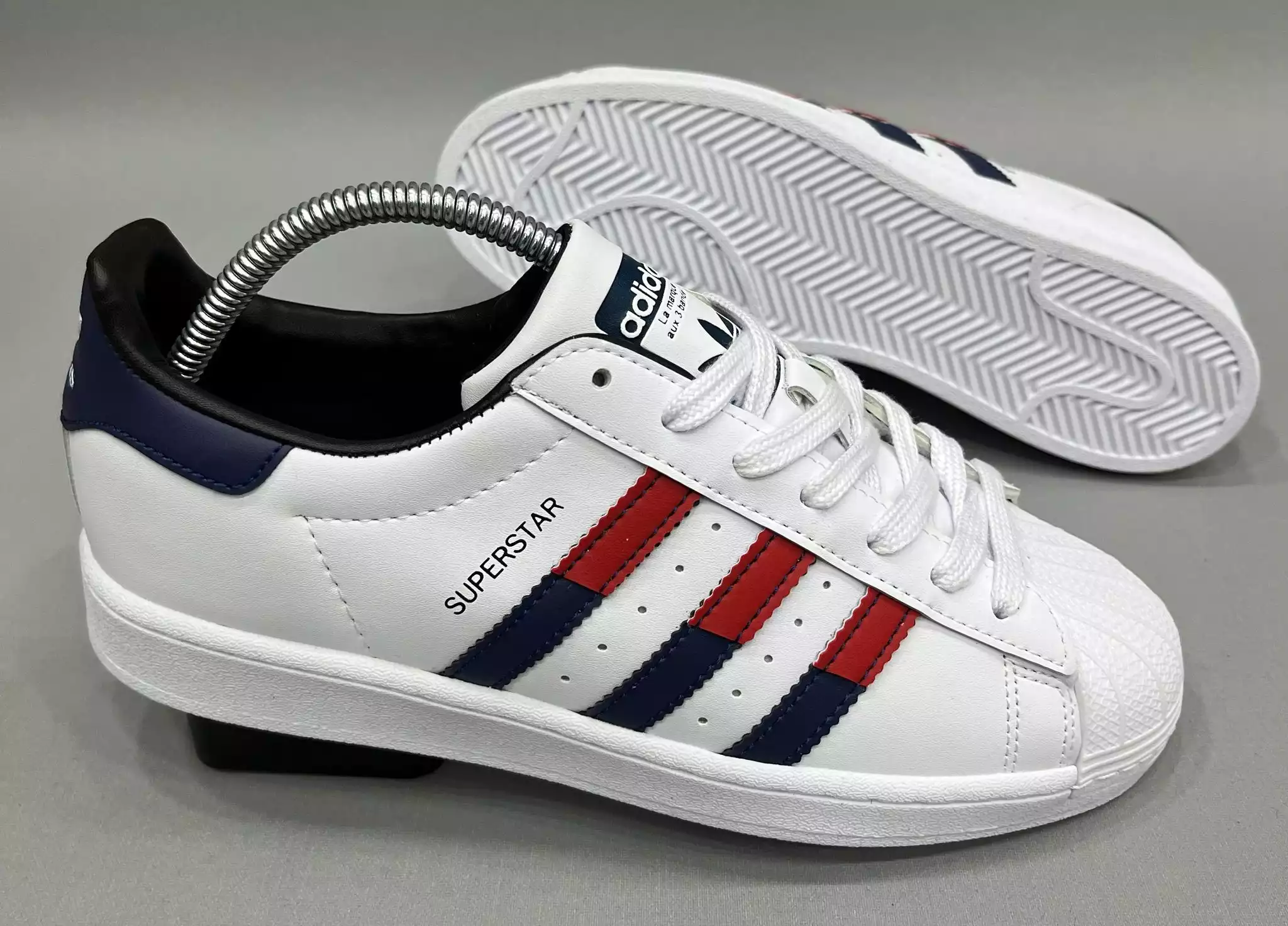 ADİDAS SÜPERSTAR BEYAZ LACİVERT KIRMIZI ERKEK SPOR AYAKKABI