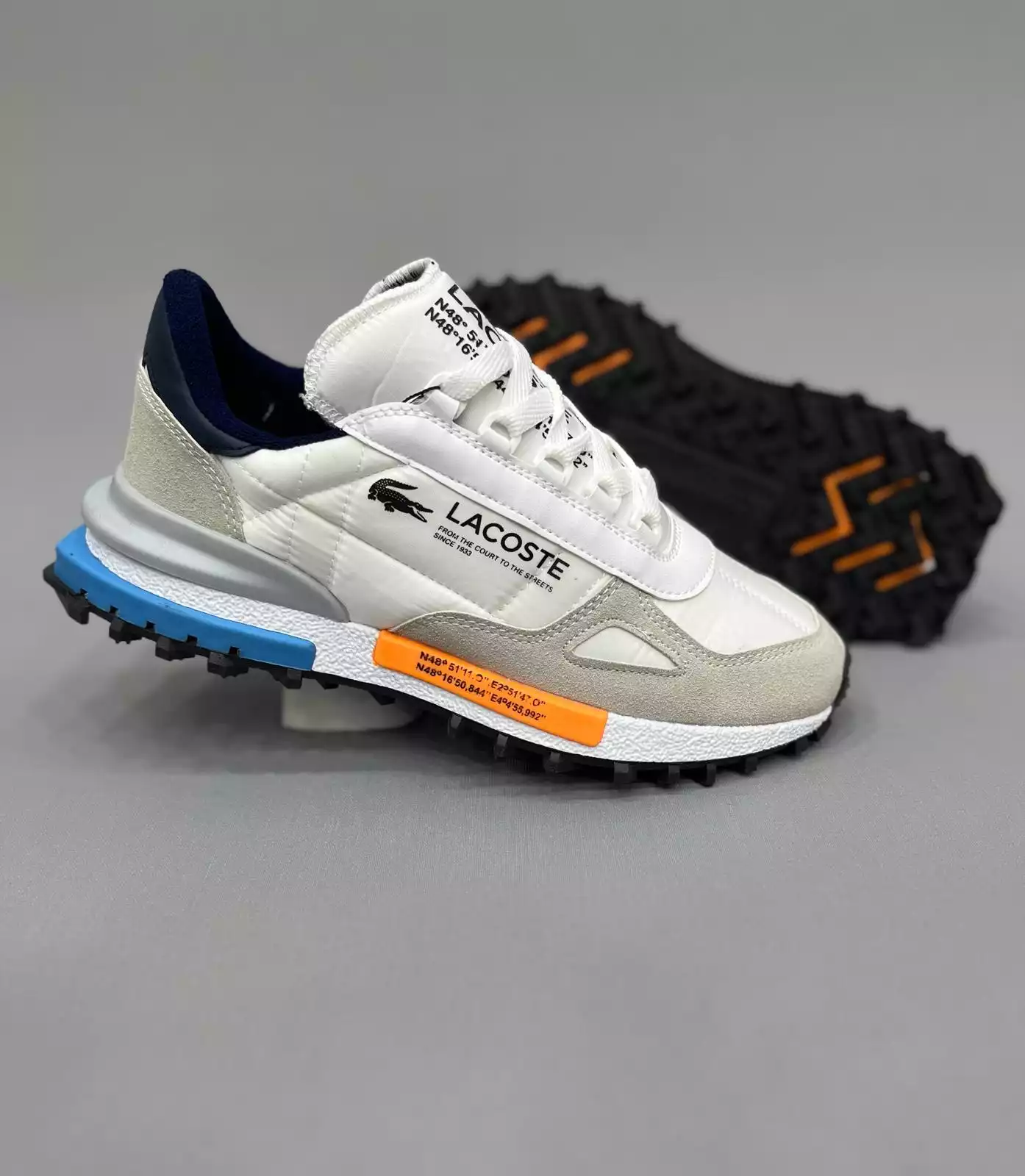 LACOSTE ELİTE ACTİVE BEYAZ TURUNCU ERKEK SPOR AYAKKABI