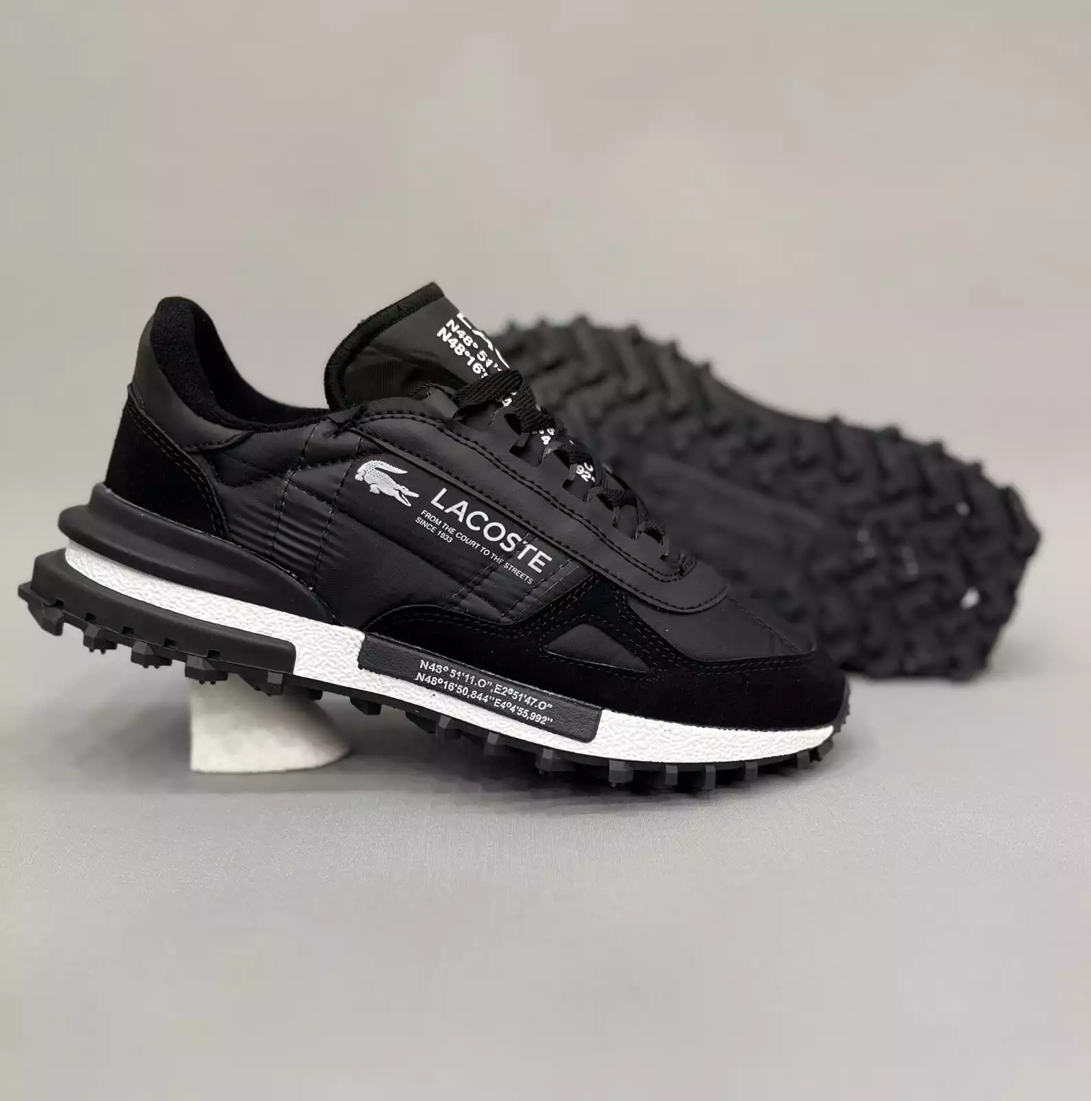 LACOSTE ELİTE ACTİVE SİYAH BEYAZ ERKEK SPOR AYAKKABI