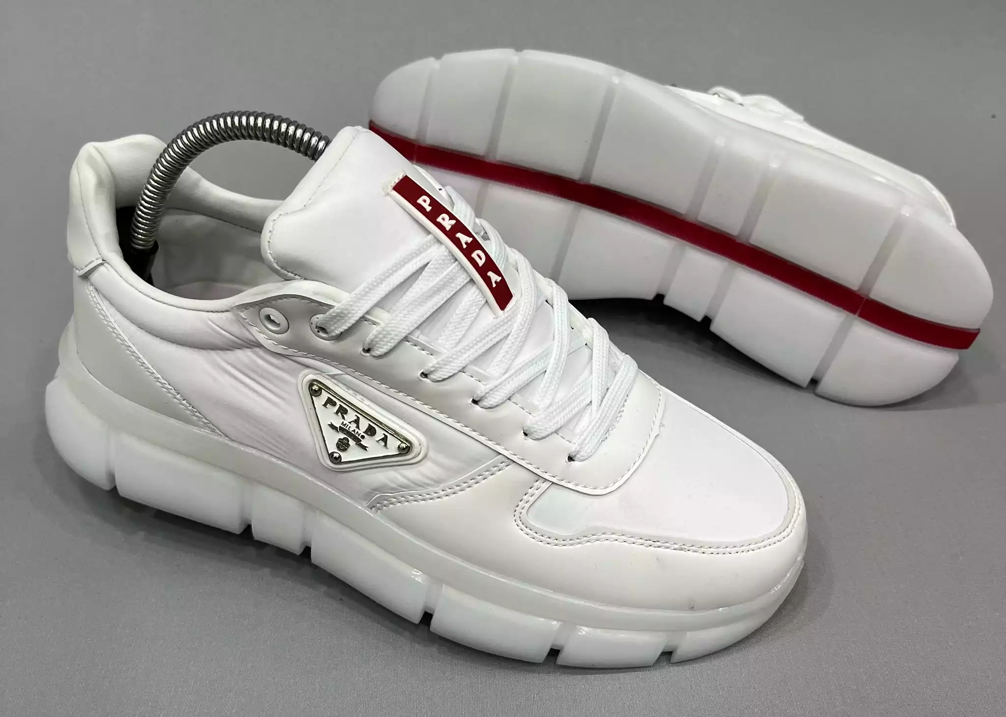 PRADA TOKALI BEYAZ KIRMIZI ERKEK SPOR AYAKKABI