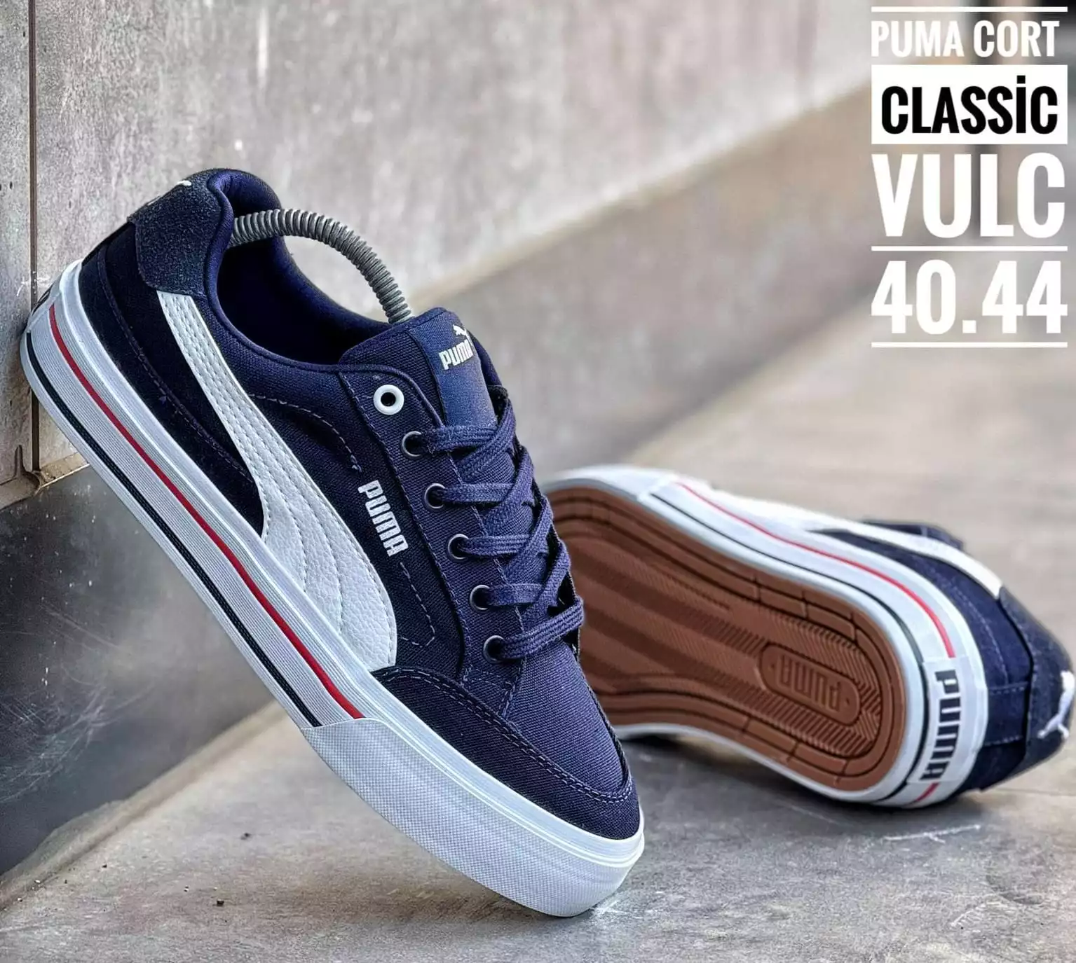 PUMA COURT LACİVERT BEYAZ KIRMIZI ERKEK SPOR AYAKKABI