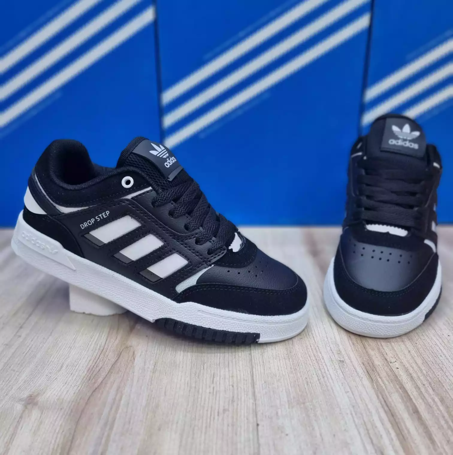 ADİDAS DROP STEP SİYAH BEYAZ KADIN  SPOR AYAKKABI