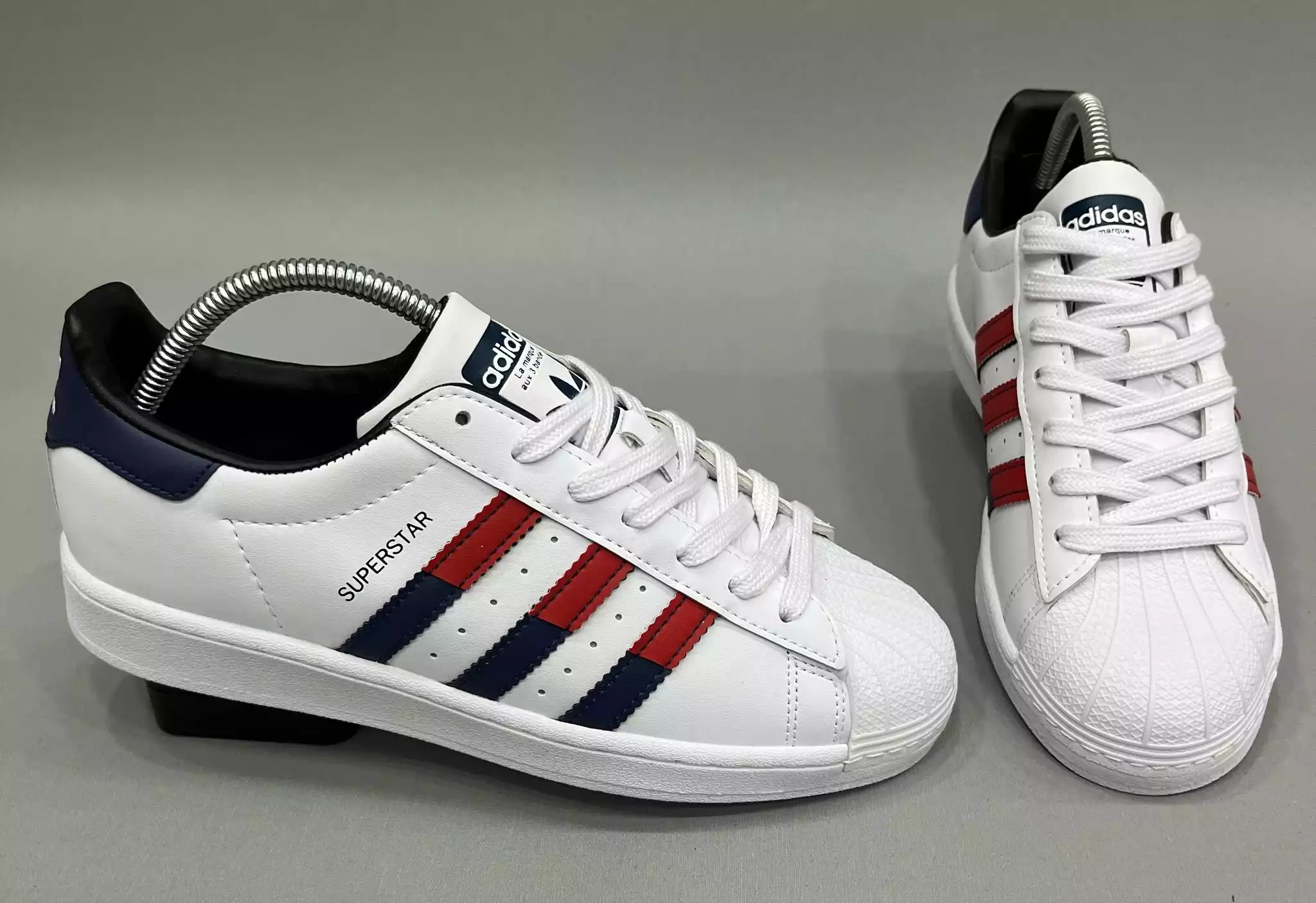 ADİDAS SÜPERSTAR BEYAZ LACİVERT KIRMIZI ERKEK SPOR AYAKKABI