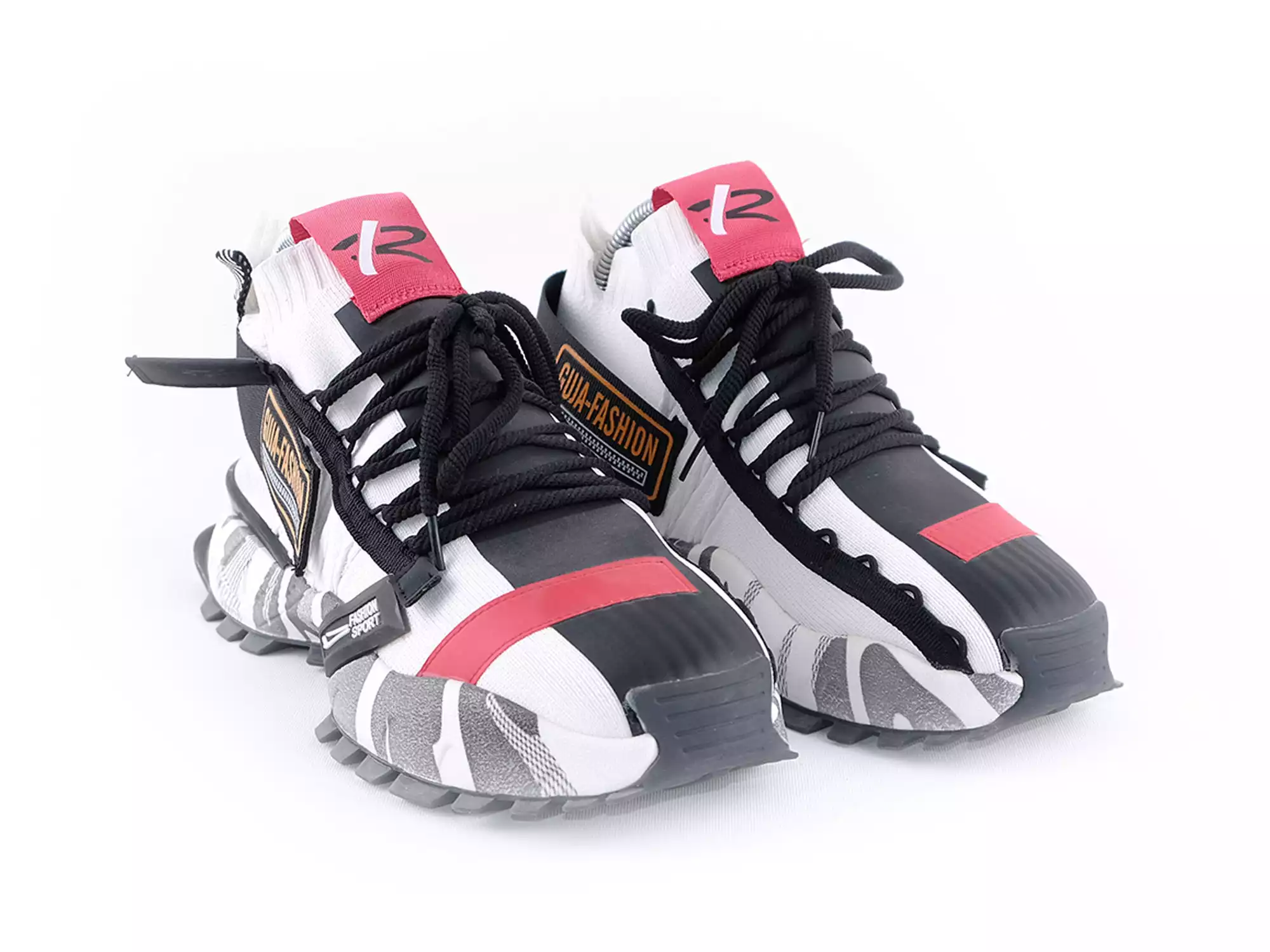 GUJA FASHION BEYAZ SİYAH KIRMIZI ERKEK SPOR AYAKKABI