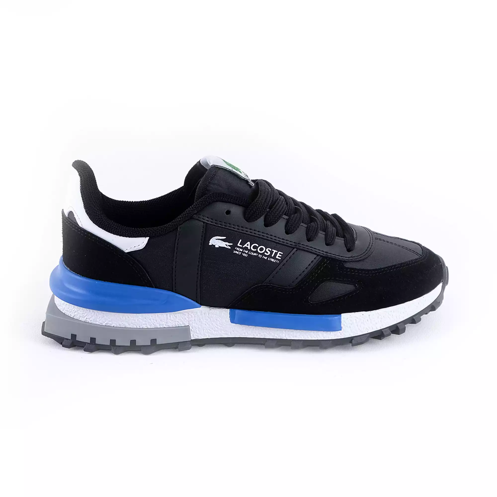 LACOSTE SİYAH BEYAZ MAVİ ERKEK SPOR AYAKKABI