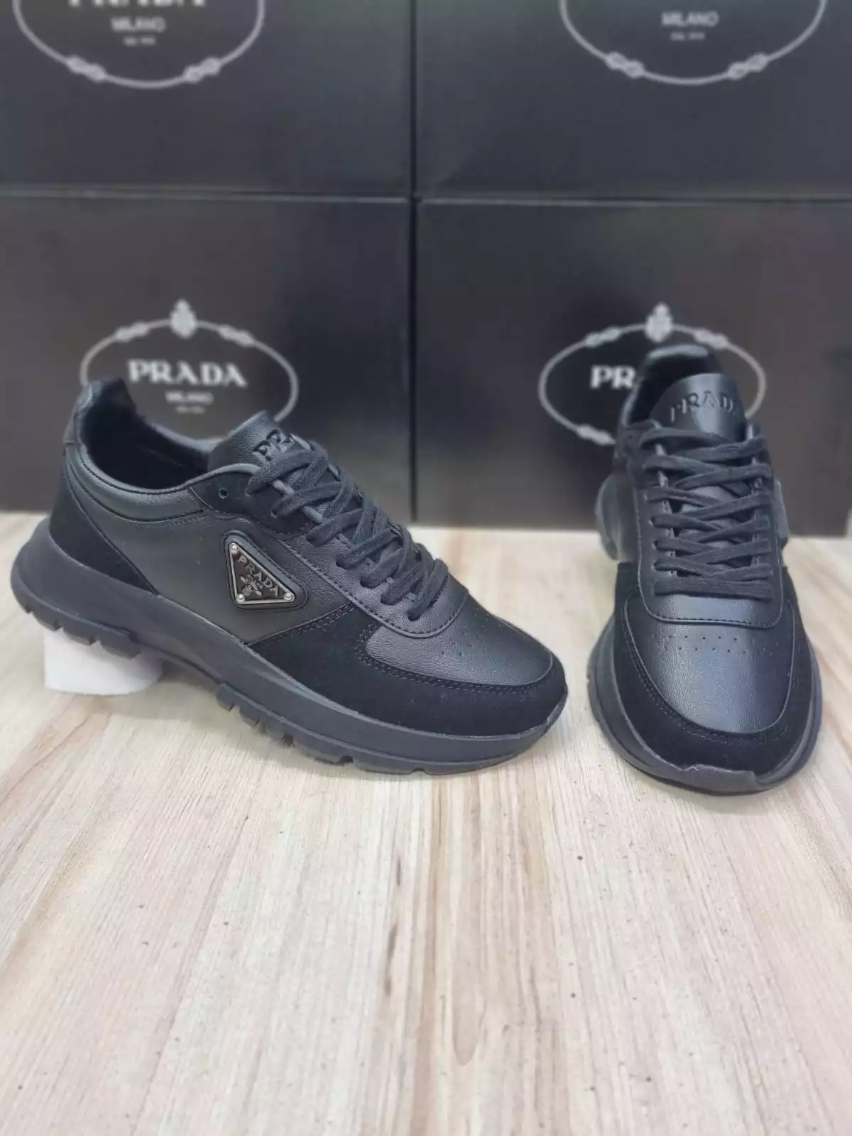 PRADA SİYAH ERKEK SPOR AYAKKABI