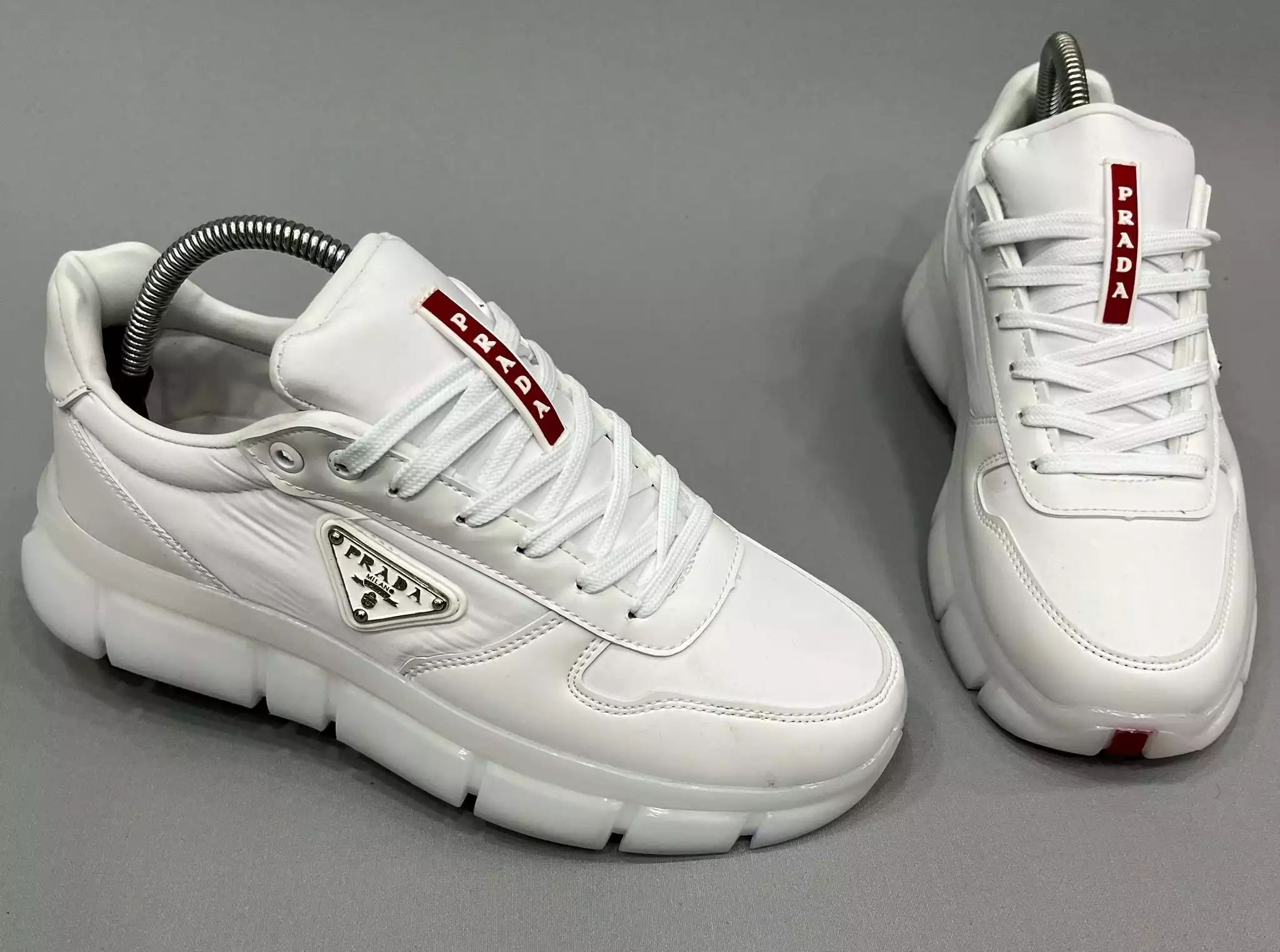 PRADA TOKALI BEYAZ KIRMIZI ERKEK SPOR AYAKKABI